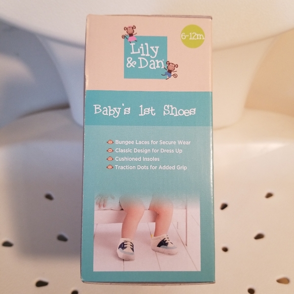 Baby Boy Shoes - Lily & Dan Baby's 1st Blue Shoes size 6-12 m - Picture 6 of 7